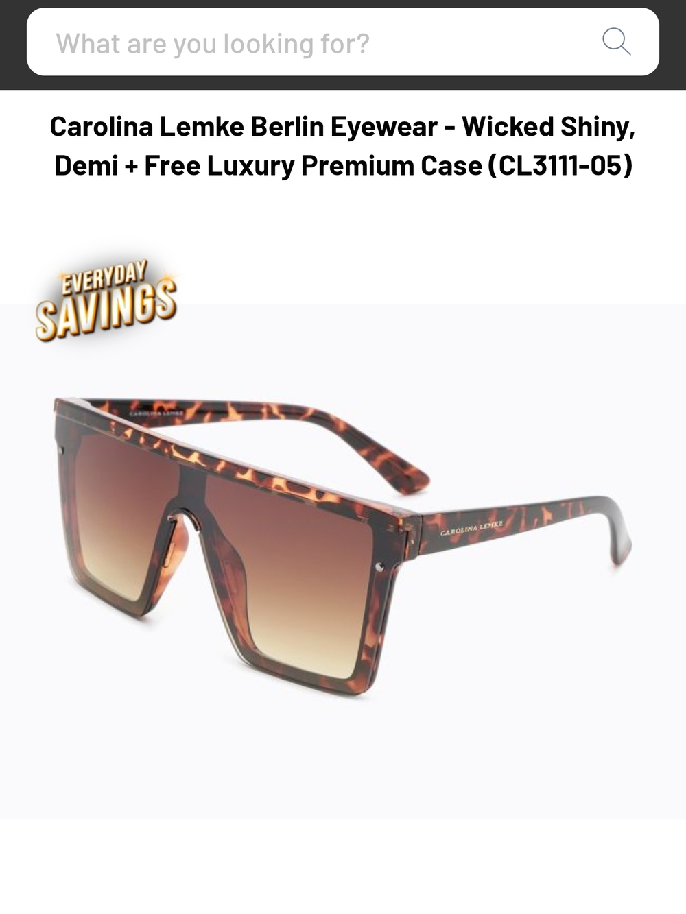 Carolina Lemke Brown Tortoise Square Sunglasses - Wicked Shiny Demi